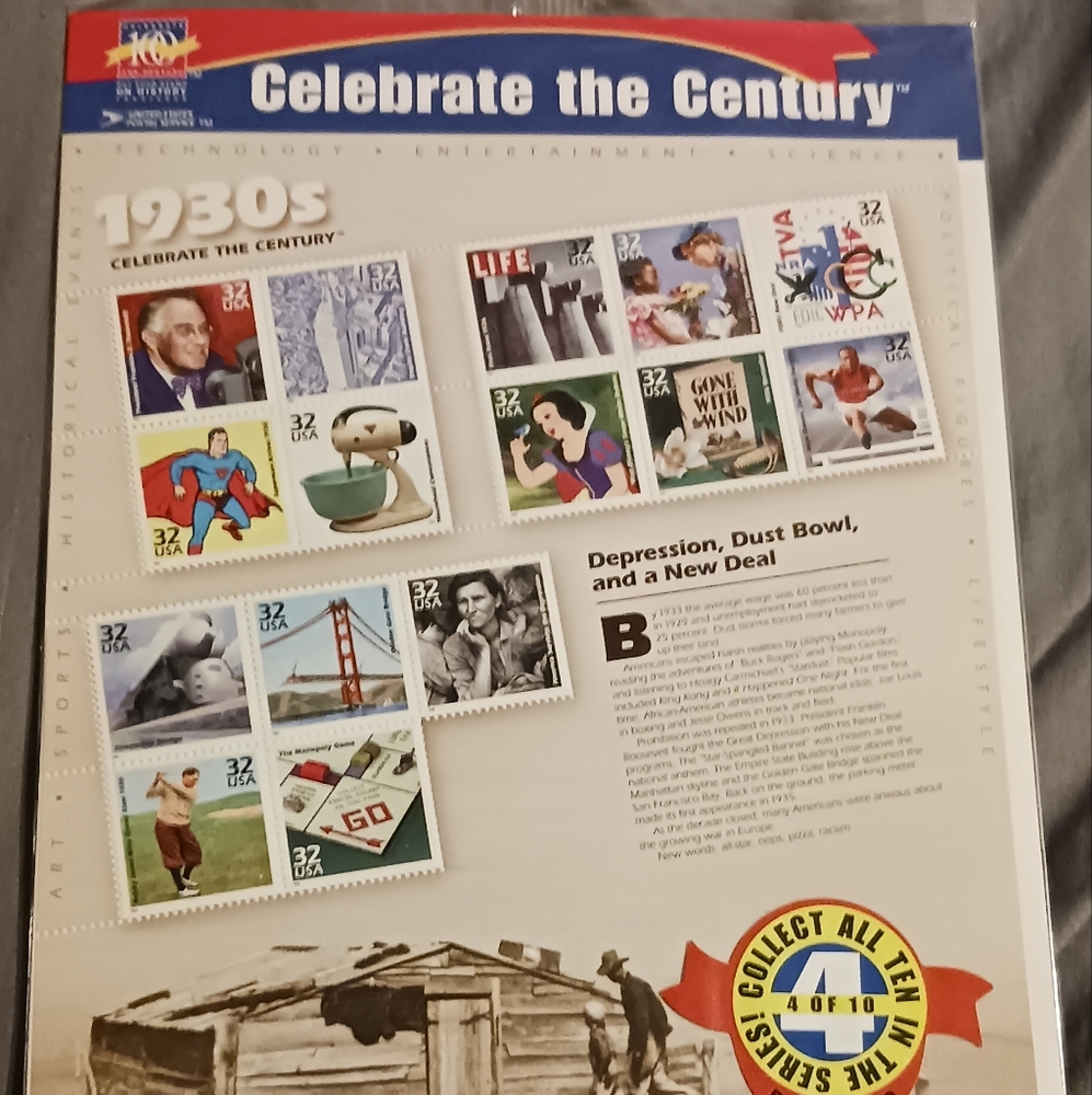 Us stamps celebrate  the century